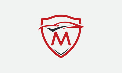 Automotive car logo design vector and shield sign with car auto service symbol shield car monogram and Automotive car icon