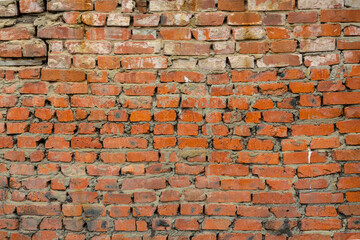 Vintage red brick wall texture. Brick background.