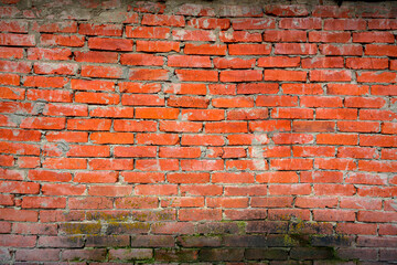 Vintage red brick wall texture. Brick background.