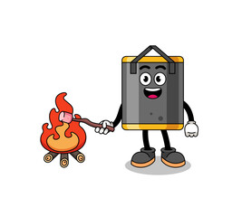 Illustration of punching bag burning a marshmallow