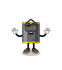 Illustration of punching bag with a vr headset
