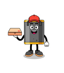punching bag illustration as a pizza deliveryman