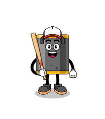 Fototapeta premium punching bag mascot cartoon as a baseball player