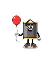 Cartoon of punching bag holding a balloon