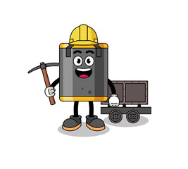 Mascot Illustration of punching bag miner