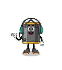 Mascot Illustration of punching bag as a customer services