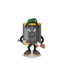 Character cartoon of punching bag as a special force