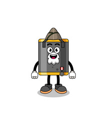 Character cartoon of punching bag as a veteran