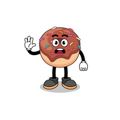 donuts cartoon illustration doing stop hand