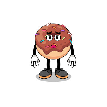 recommend clip art: donuts cartoon illustration with sad face