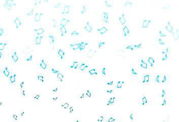 Light Blue, Green vector backdrop with music notes.