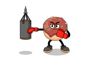 Illustration of donuts boxer
