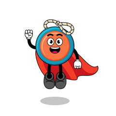 yoyo cartoon with flying superhero
