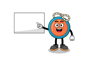 yoyo illustration doing a presentation