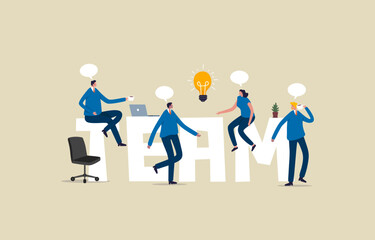 Coffee Break Ideas. Business team meeting for new ideas. Illustration