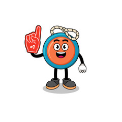 Cartoon mascot of yoyo number 1 fans