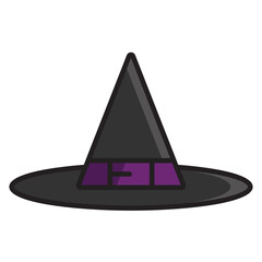 Fototapeta premium Witch hat icon for Halloween. Isolated vector illustration. Wizard hat icon or logo isolated sign symbol vector illustration - high quality black style vector icons. Magic symbol. Vector EPS10
