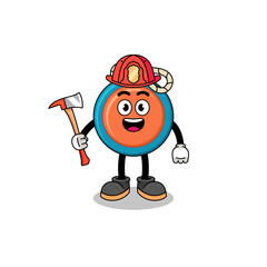 Cartoon mascot of yoyo firefighter