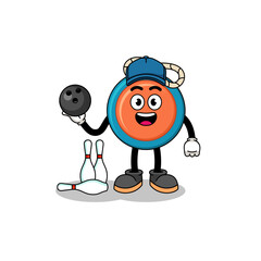 Fototapeta na wymiar Mascot of yoyo as a bowling player