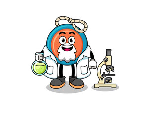 Mascot of yoyo as a scientist