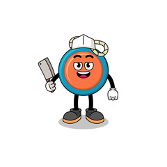 Mascot of yoyo as a butcher
