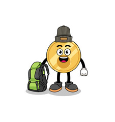 Illustration of key mascot as a hiker