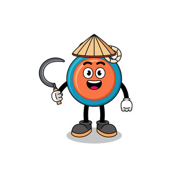 recommend clip art: Illustration of yoyo as an asian farmer