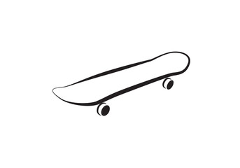 Skateboard vector isolated on white. Skateboarding icon.