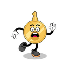 slipping key mascot illustration