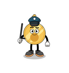 Cartoon Illustration of key police