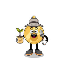 Illustration of key cartoon holding a plant seed
