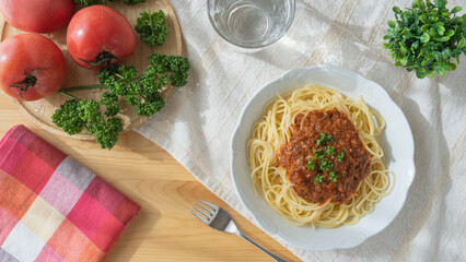 ミートソースのスパゲティ