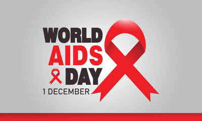 Aids Awareness Red Ribbon. World Aids Day concept. Vector EPS Illustration