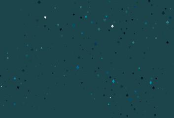 Light BLUE vector pattern with symbol of cards.