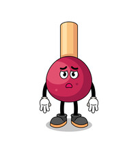 matches cartoon illustration with sad face