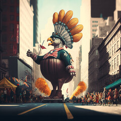 Ai generated Thanksgiving parade float 