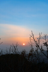 Sunset at the summit of Palgongsan Mountain