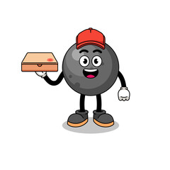 cannon ball illustration as a pizza deliveryman