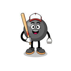 cannon ball mascot cartoon as a baseball player