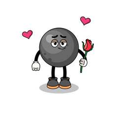 cannon ball mascot falling in love