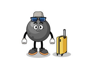 cannon ball mascot doing vacation