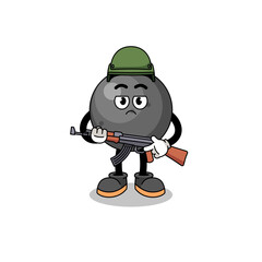 Cartoon of cannon ball soldier