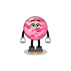 ice cream scoop cartoon couple with shy pose