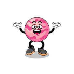 ice cream scoop cartoon searching with happy gesture