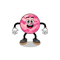 ice cream scoop cartoon with surprised gesture