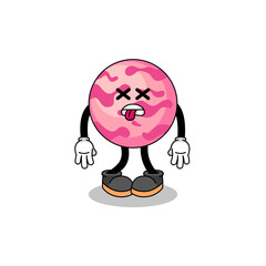 ice cream scoop mascot illustration is dead