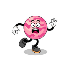 slipping ice cream scoop mascot illustration
