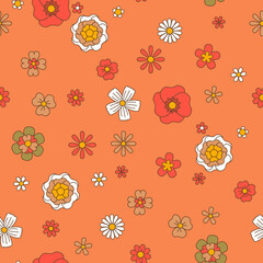 Flower seamless pattern, blooming botany print