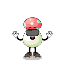 Illustration of mushroom with a vr headset