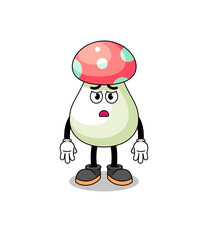 mushroom cartoon illustration with sad face